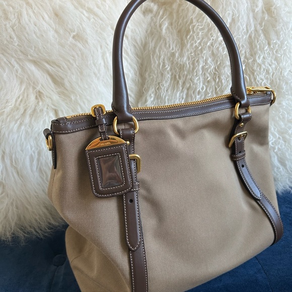 PRADA Jacquard Logo Tote Corda Bruciato - Picture 5 of 6